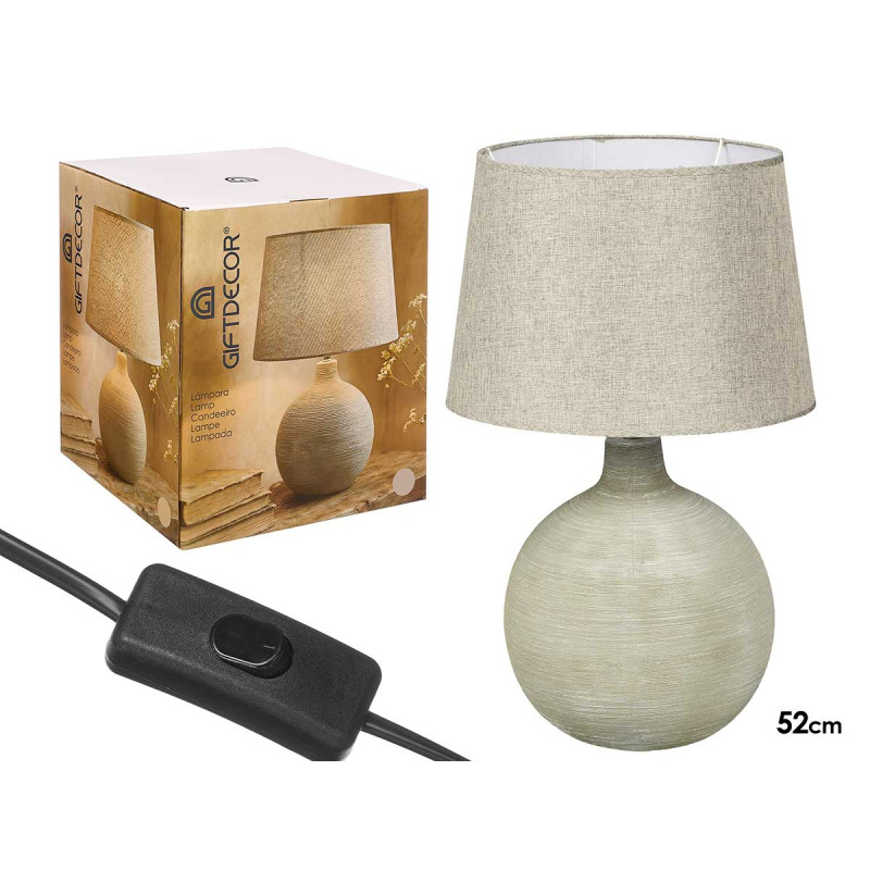 LAMPE À RAYURES VERTES 52CM