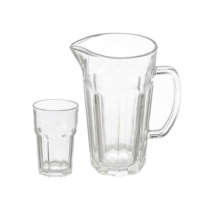 CONJ JARRO COM 4 COPOS PARA ÁGUA