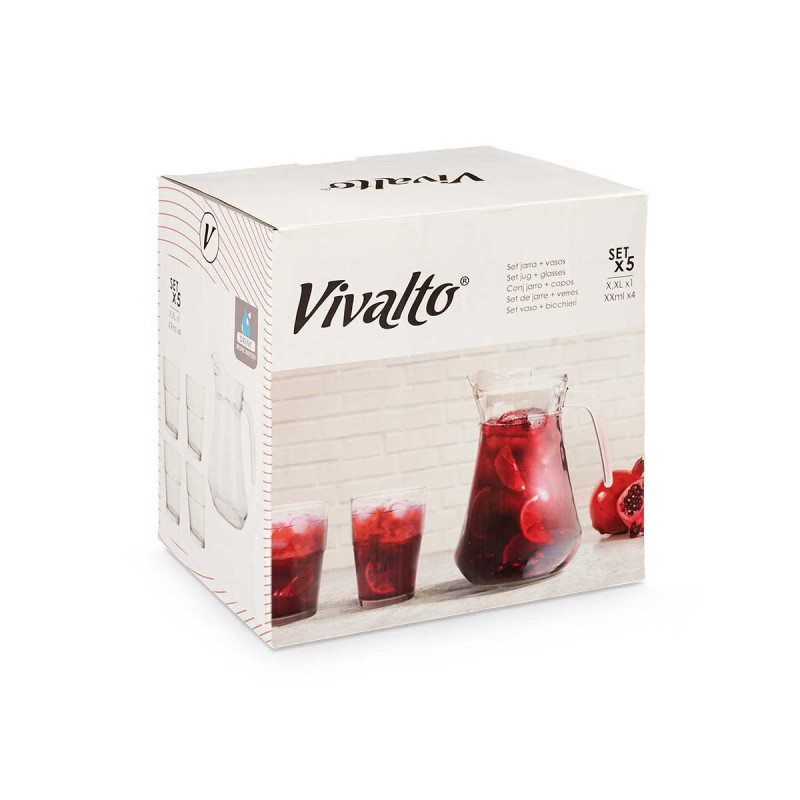 SET 5PCS JARRA VASOS REFRESCO