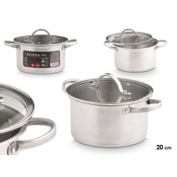 20 CM GLASS LID INDUCTION CASSEROLE DISH