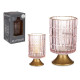 LANTERNA LED BASE METALLO ROSA