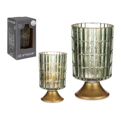 LANTERN LED  METAL FOOT GREEN