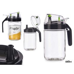 HUILEUSE VERRE 660ML AÉRATEUR NOIR
