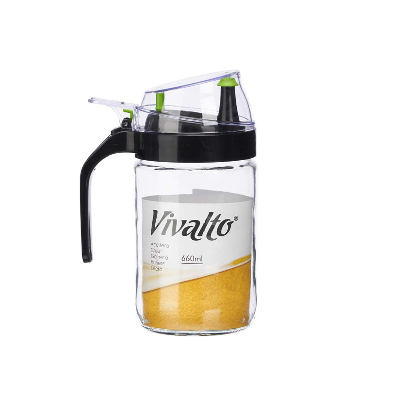 HUILEUSE VERRE 660ML AÉRATEUR NOIR