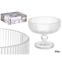COUPE À GLACE TRANSPARENTE RAYÉE 310ML