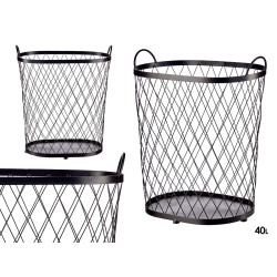 CESTO METALICO NEGRO CON ASAS