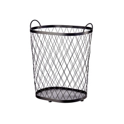 BLACK METAL BASKET WITH HANDLES