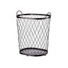 BLACK METAL BASKET WITH HANDLES