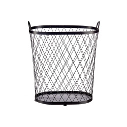BLACK METAL BASKET WITH HANDLES