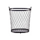 BLACK METAL BASKET WITH HANDLES
