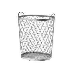 CESTO METALLICO ARGENTO CON MANIGLIE