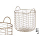 SET 3 CESTI METALLICI ROTONDI CHMPGNE CON MANIGLIE