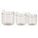 SET 3 PANIERS METALIQUES RONDS CHMPGNE AVEC ANSES 