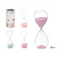 SABLIER 15CM ASRT 3 COUL PASTEL ENVIRON 60 MINUTES