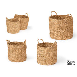 SET 2 CESTOS CILINDRICOS ASAS 32CM DIAM