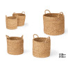 SET OF 2 CYLINDRICAL BASKETS WITH HANDLE 32CM DIAM