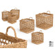 SET OF 2 SQUARE BASKETS WITH HANDLES 37X37CM