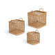 SET 3 PANIERS CARRÉS AJOURÉS 37X37CM DIAM.