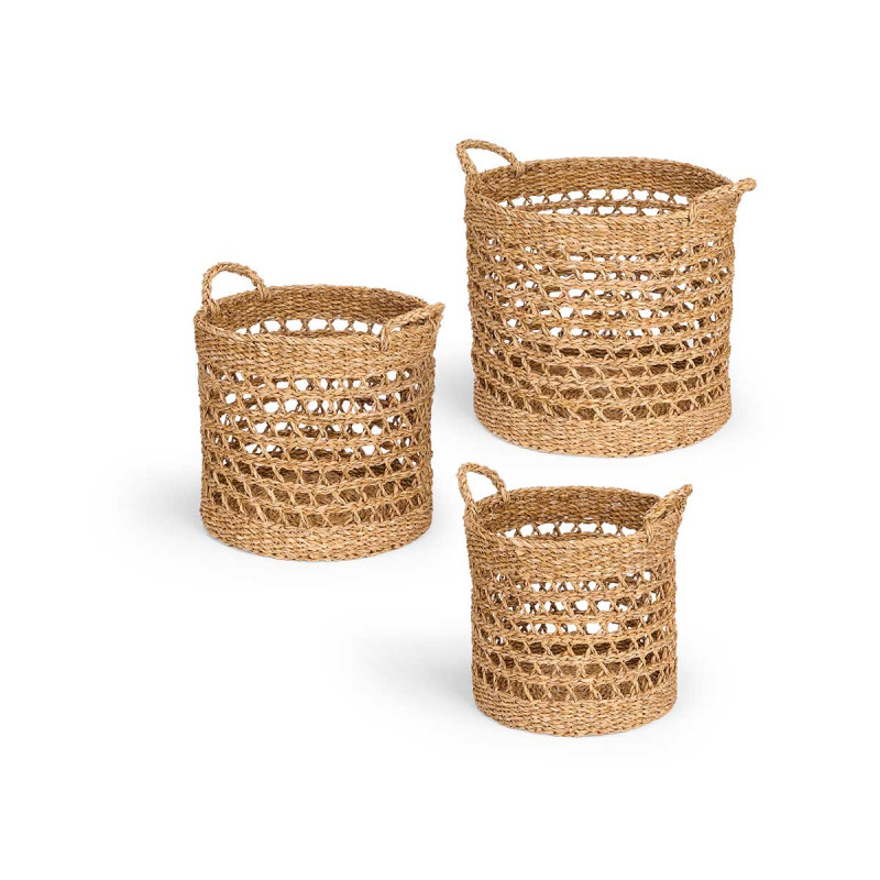 SET 3 PANIERS RONDS AJOURÉS 40CM DIAM.
