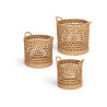 SET OF 3 ROUND PIERCED BASKET 40CM DIAM