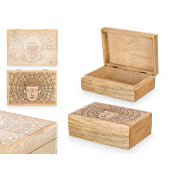 BOÎTE RECTANGULAIRE BOUDDHA ASSORT 2 COULEURS G
