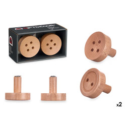 SET 2 WOODEN HANGERS NATURAL COLOUR