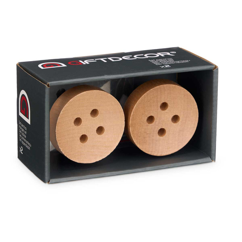 SET 2 APPENDINI LEGNO COLOR NATURALE