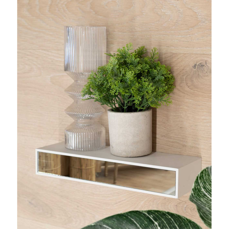 TROIS ÉTAGÈRES MIROIR 15 30 45 CM BLANC