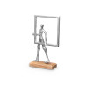 SILVER FRAME MAN DECORATION STAND