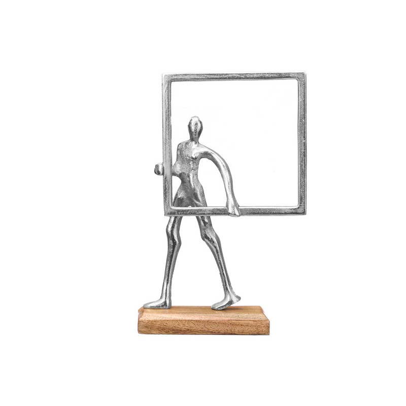 SUPPORTO DECORAZIONE UOMO QUADRO ARGENTATO 