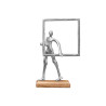 SILVER FRAME MAN DECORATION STAND