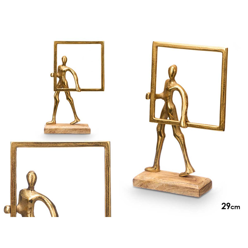 SUPPORTO DECORAZIONE UOMO QUADRO DORATO