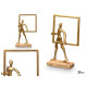 SOPORTE DECORACION HOMBRE MARCO DORADO