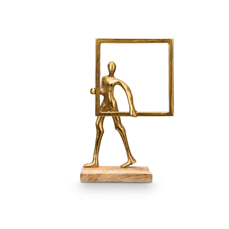 SUPPORTO DECORAZIONE UOMO QUADRO DORATO