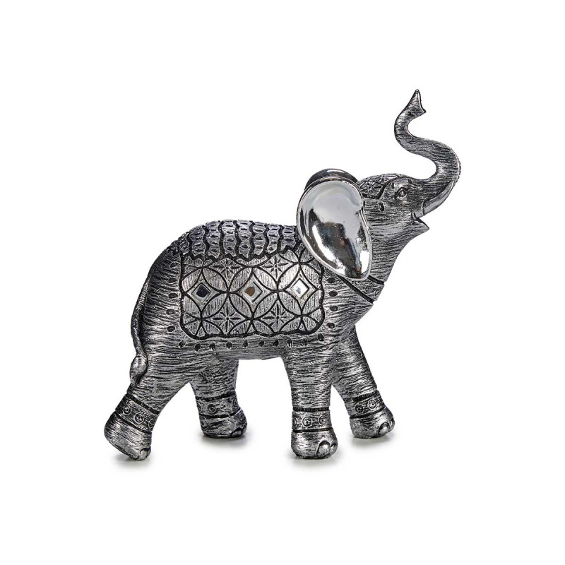 ELEPHANT RESINE GRAND ARGENT