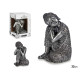 BUDDA SEDUTO LATERALE RESINA ARGENTO GRANDE