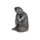 BUDDA SEDUTO LATERALE RESINA ARGENTO GRANDE