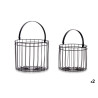 SET 2 BLACK CYLINDRICAL BASKETS
