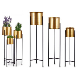 SET 3 MACETEROS METAL SOPORTE TRIPODE