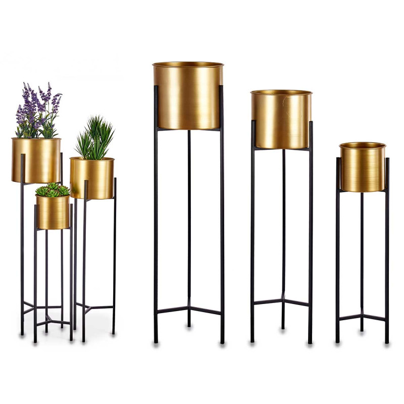 SET 3 PORTAVASI METALLO SUPPORTO TREPIED