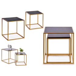 SET 2 AUX METAL TABLES CUBE FORM