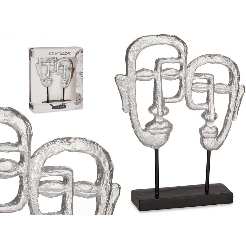 DOUBLE VISAGE AVEC BASE ARGENT