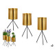 SET 3 POTS DE FLEURS METAL SUPORT MINI
