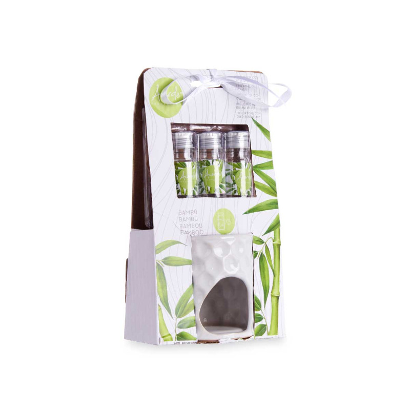 CONJ QUEIMADOR OLEO ESSENCIAL BAMBU 3X5ML 