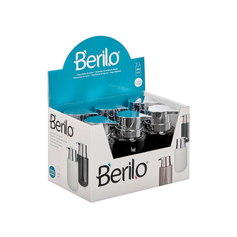 DOSIFICATORE SAPONE CERAMICA LARGO NERO