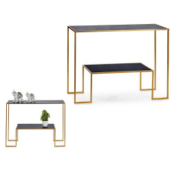 MEUBLE ENTREE DOUBLE HAUTEUR VERRE NOIR