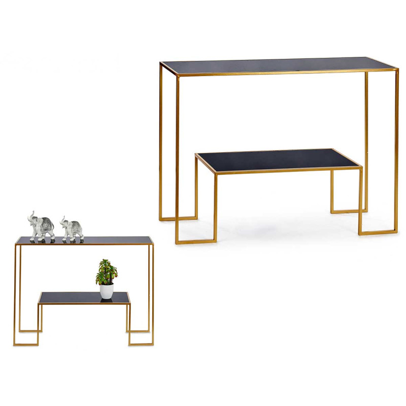 DOUBLE HEIGHT RECEPTION TBLE BLACK GLASS