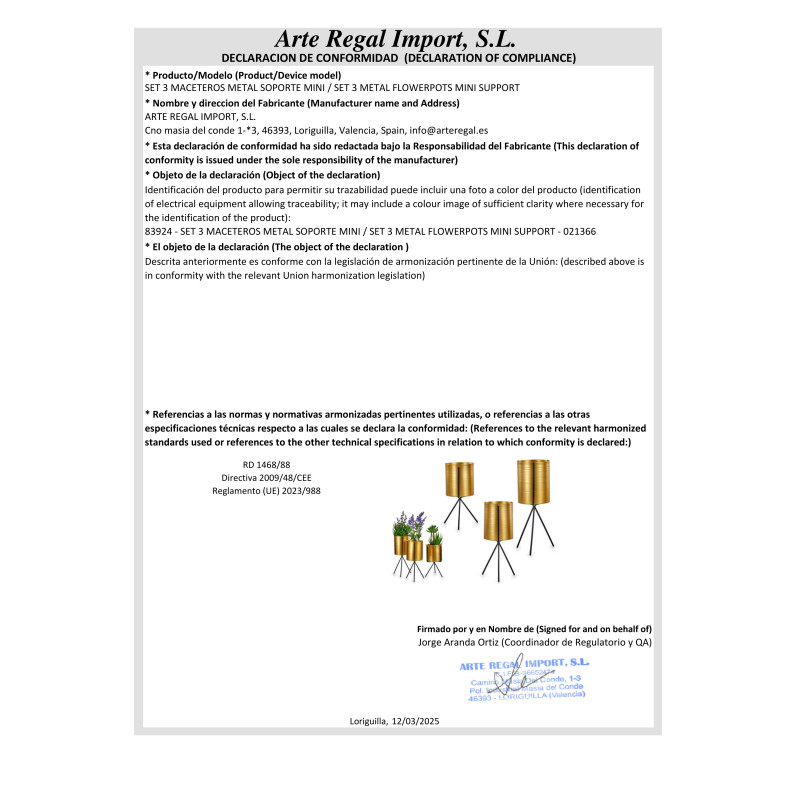 CONJ 3 SUPORTES VASOS METAL SUPORTE MINI