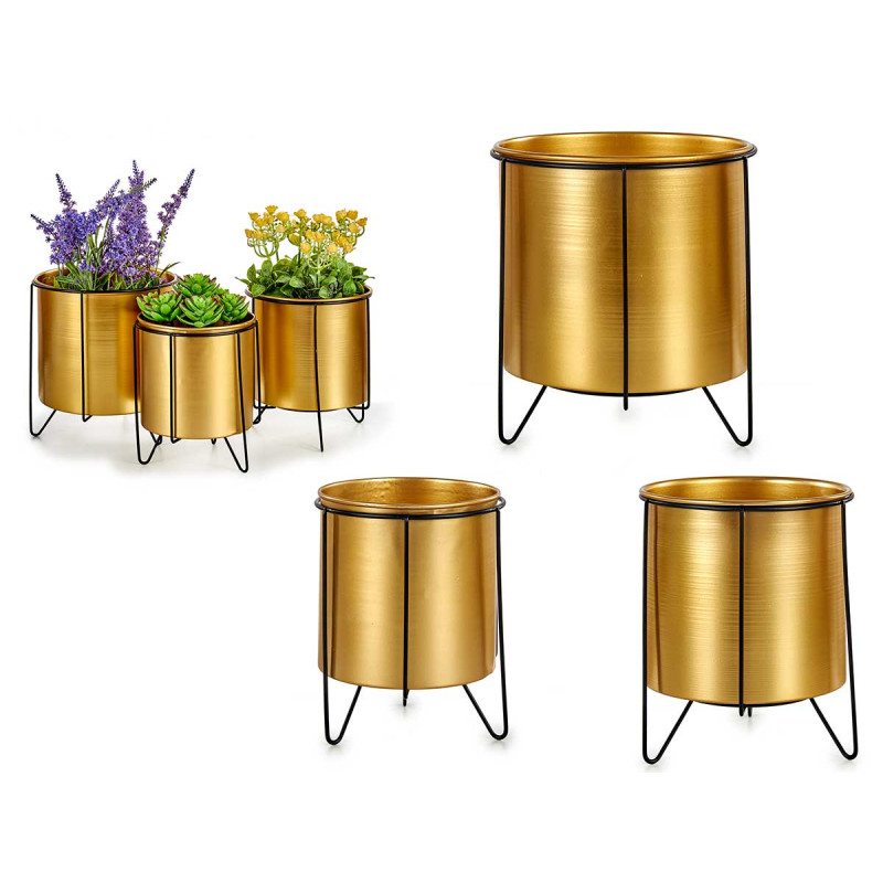 SET 3 BIG FLOWERPOTS MINI SUPPORT