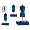 BLUE VELVET JEWELLERY HOLDER MANNEQUIN DIAMONDS